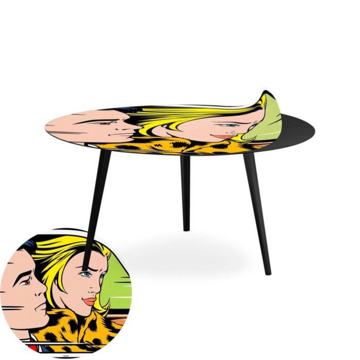 Paris Prix Table Basse 1 Cover  Fast Car  90cm Noir