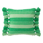 Paris Prix Coussin Déco à Pompons  Polly  50x50cm Vert