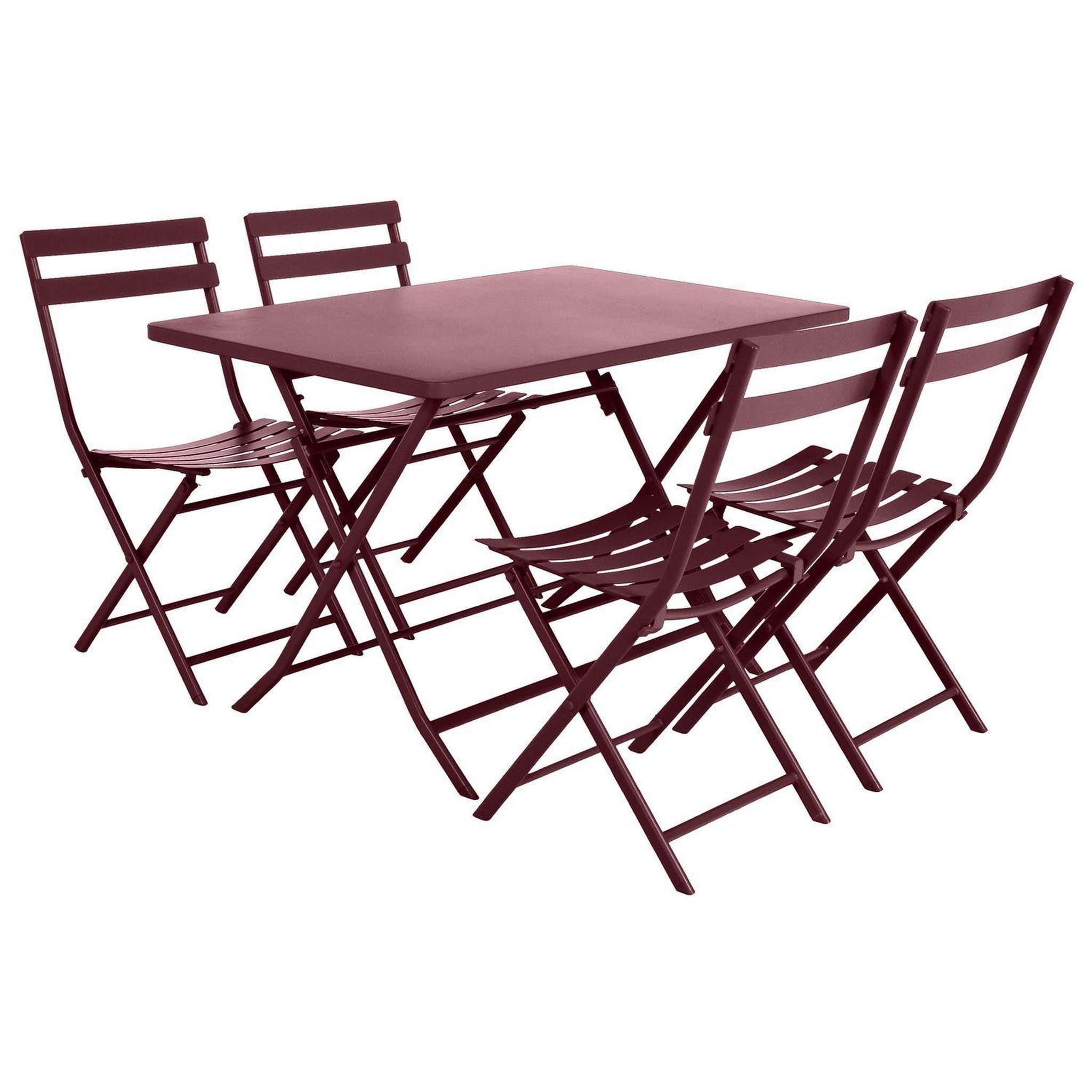 HESPERIDE Table avec chaises pliables Greensboro. Coloris disponibles : Gris