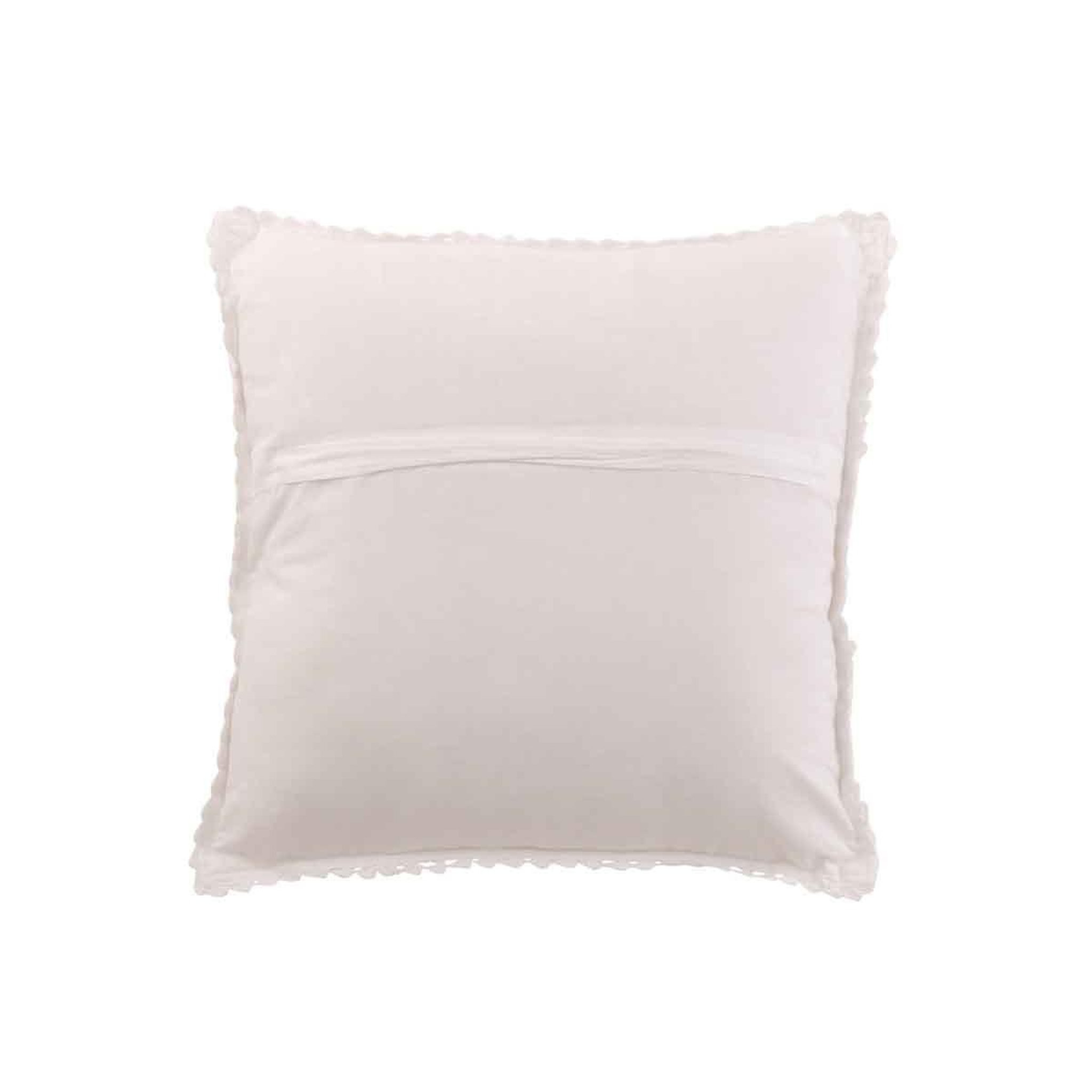 Voir la diapositive 2 : J-LINE Coussin déco  dentelle  45x45cm blanc