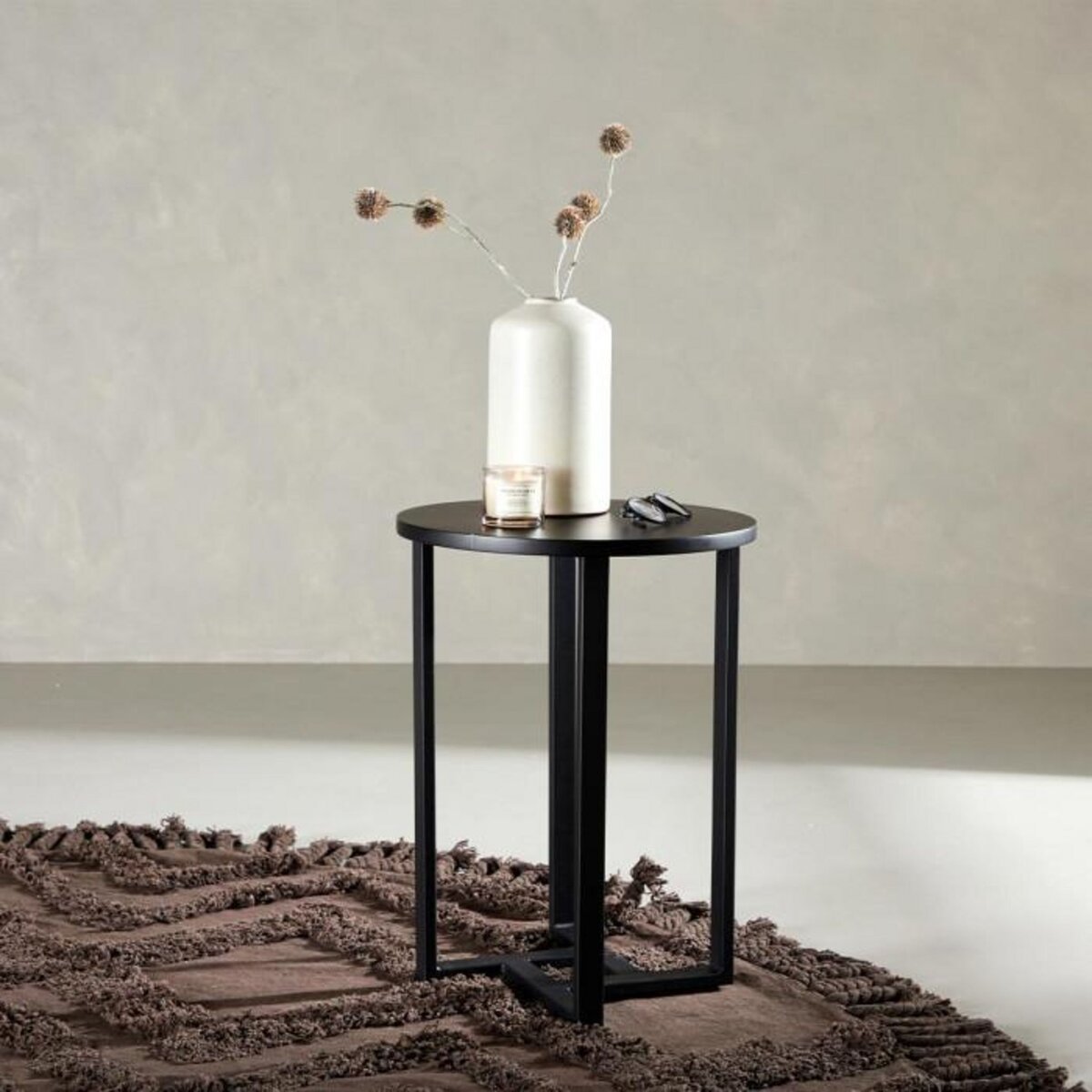 Paris Prix Table d'Appoint Design  Lawton  55cm Noir