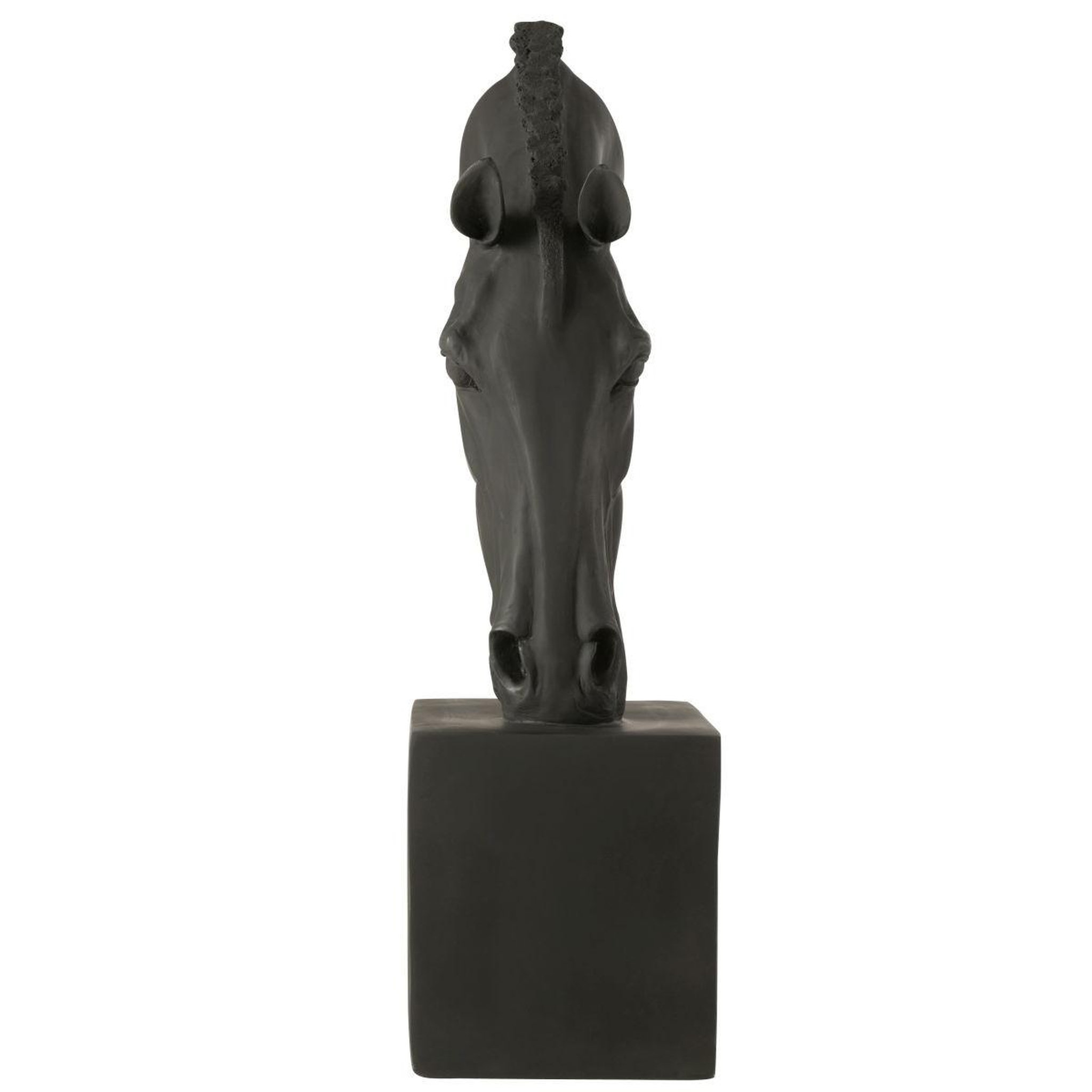 Voir la diapositive 2 : J-LINE Tête de Cheval sur Socle  Hollywood  95cm Noir