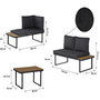 Voir la diapositive 3 : Habitat et Jardin Salon de jardin canapé d'angle décor imitation bois  Liora  - 4 places - Gris