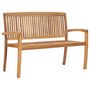 Voir la diapositive 2 : VIDAXL Banc de jardin empilable et coussin 128,5cm Bois de teck massif