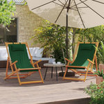 VIDAXL Chaises de plage pliables lot de 2 vert tissu