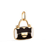 L'ATELIER D'AZUR Pendentif Or 18 Carats 750 Jaune - Motif Sac à Main Laqué - Chaine Offerte