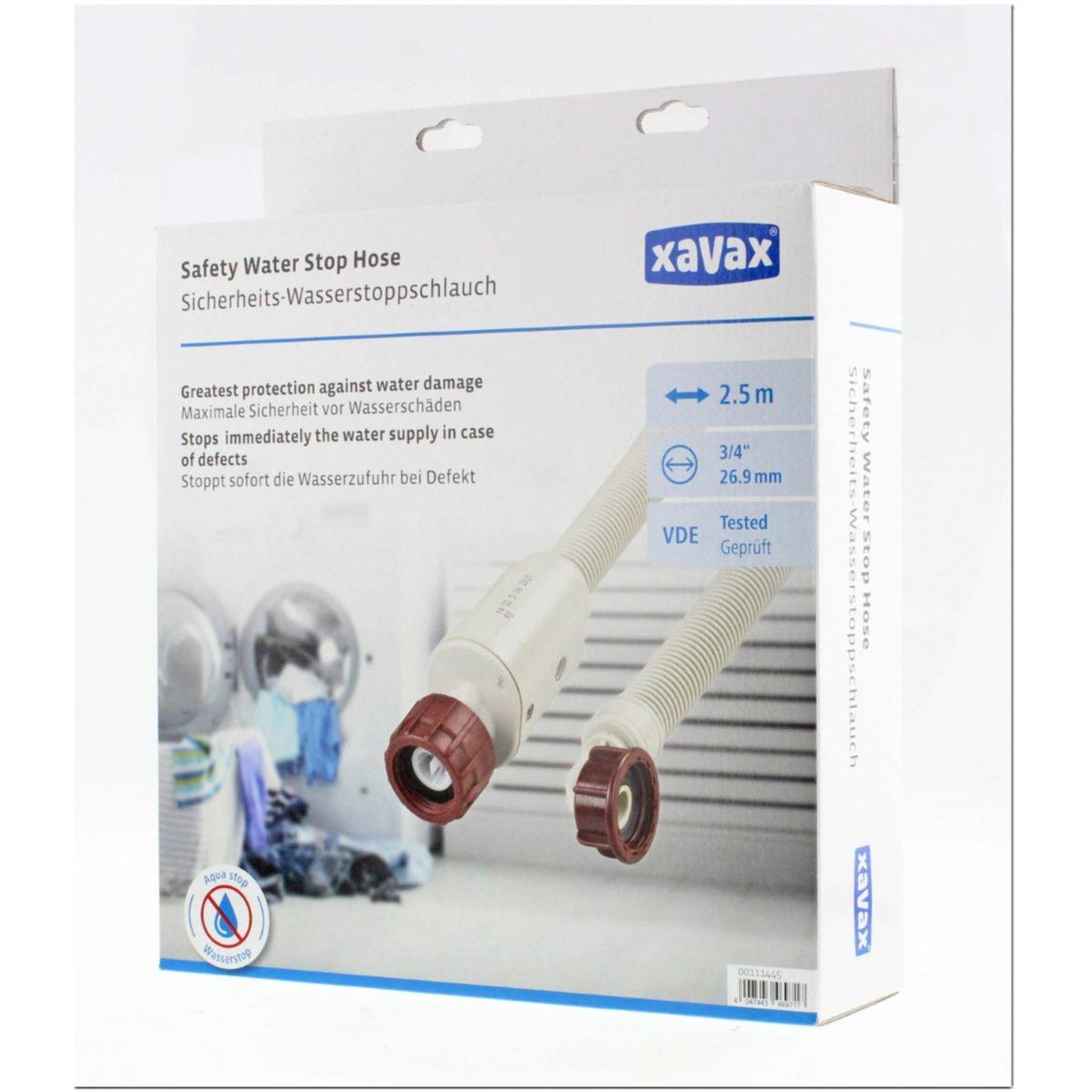 Voir la diapositive 4 : XAVAX Tuyau anti fuite lave linge/vaisselle 2.5m
