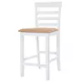 VIDAXL Table et chaises de bar 5 pcs Bois massif Marron et blanc