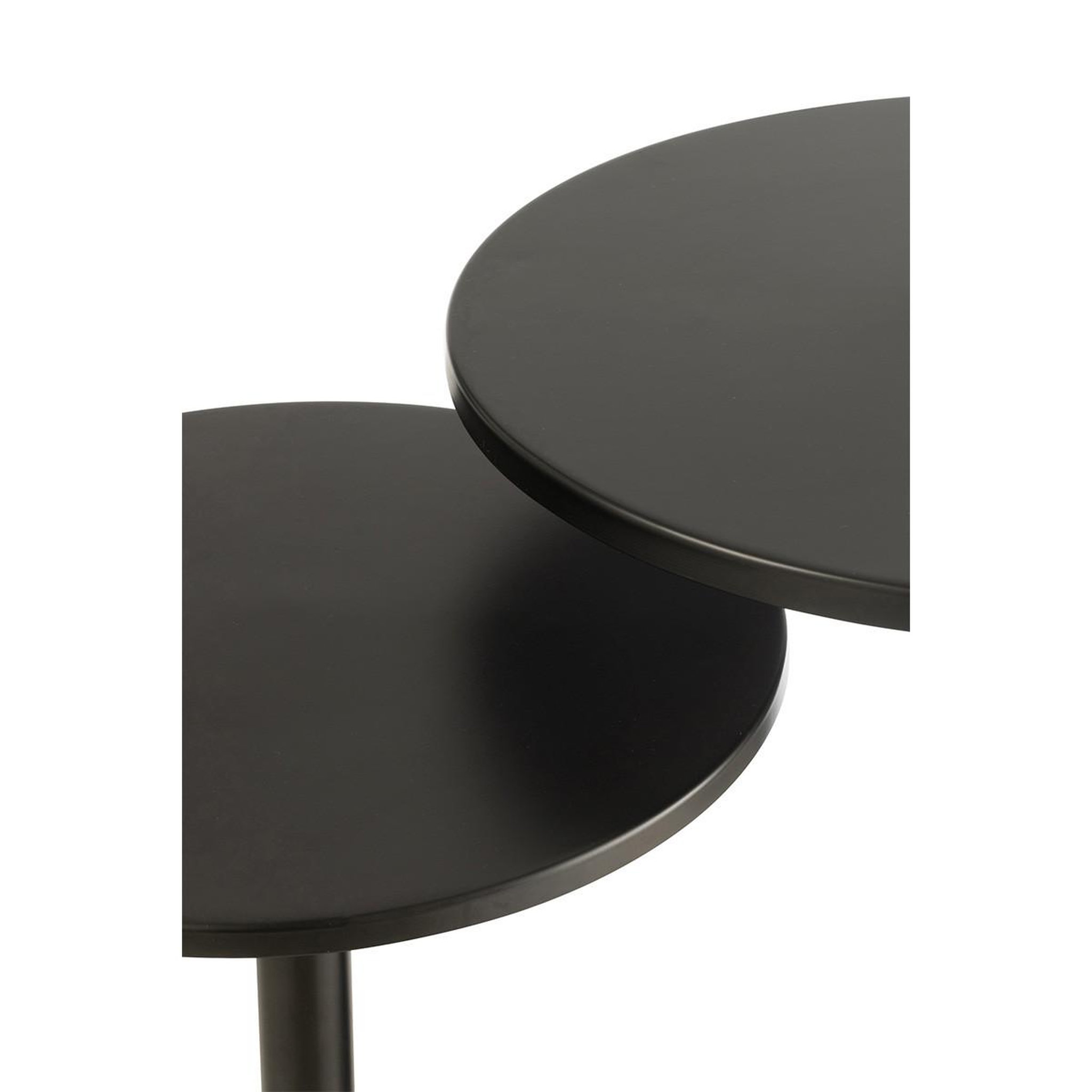 Voir la diapositive 3 : J-LINE Lot de 2 Tables d'Appoint en Métal  Ice  50cm Noir