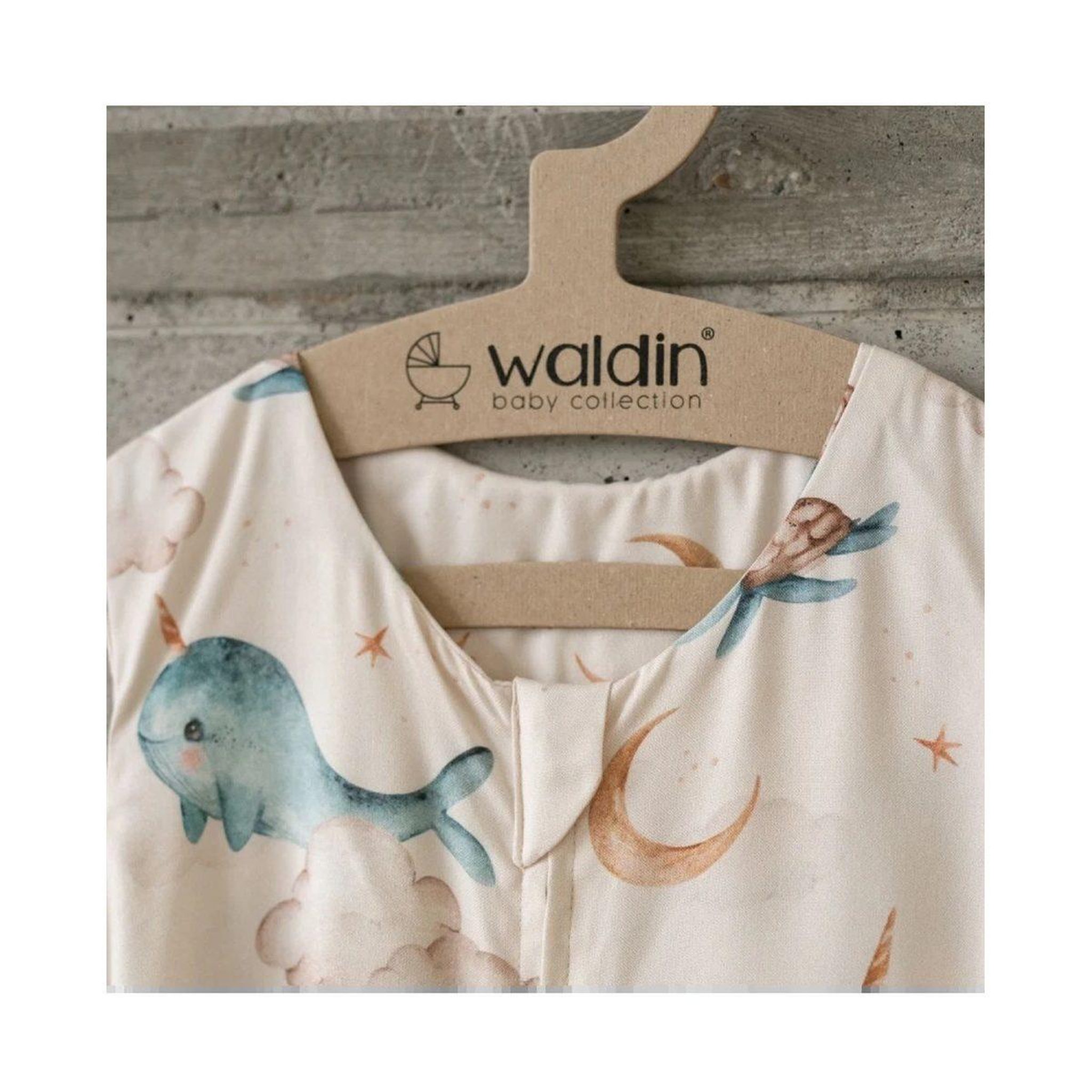 Voir la diapositive 5 : WALDIN Gigoteuse en bambou 50 × 90 cm 0,5 TOG - taille M - motif baleine, beige