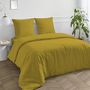 Voir la diapositive 2 : FUTURE HOME Taie traversin en coton 57 fils unie jaune mimosa jaune moutarde 85x185cm