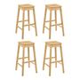 Voir la diapositive 1 : Paris Prix Lot de 4 Tabourets de Bar  Bambou  75cm Naturel