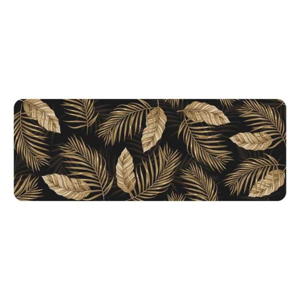 Paris Prix Tapis de Cuisine  Goldena  45x120cm Noir & Or