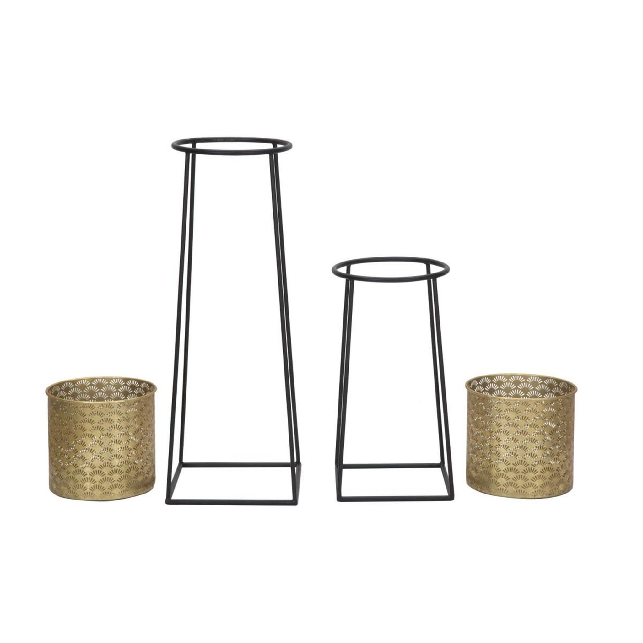 Voir la diapositive 6 : Paris Prix Lot de 2 cache-pots sur pied  velma  70cm or
