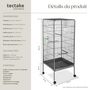 Voir la diapositive 6 : tectake Cage à oiseaux en finition martelée gris anthracite