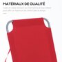 Voir la diapositive 6 : OUTSUNNY Bain de soleil transat pliable dossier réglable multipositions métal et polyester rouge