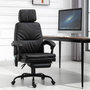 Voir la diapositive 2 : VINSETTO Fauteuil de bureau massant avec repose-pieds amovible - 65,5L x 50l x 120,5-128,5H cm - noir