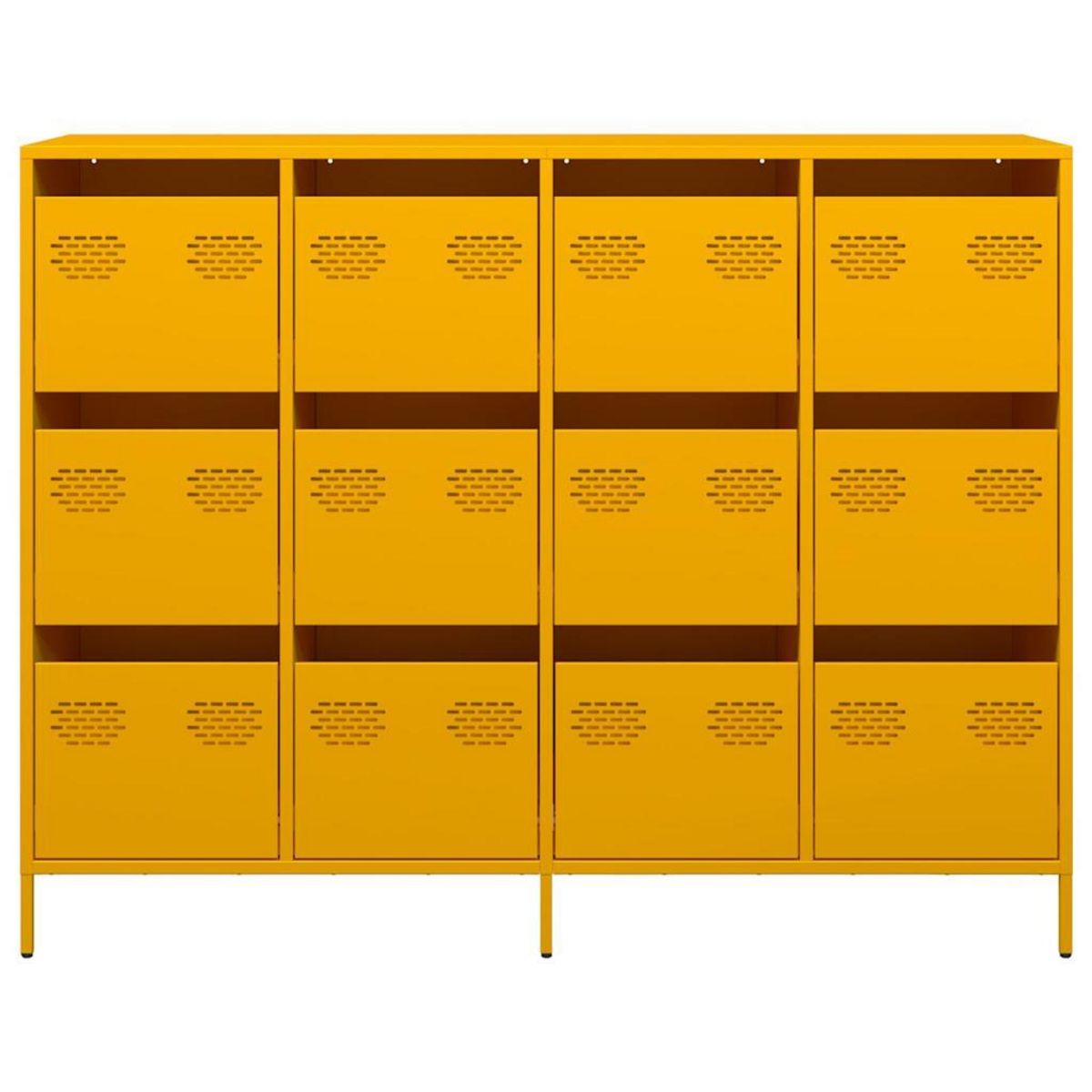 VIDAXL Buffet jaune moutarde 135x39x103,5 cm acier lamine a froid