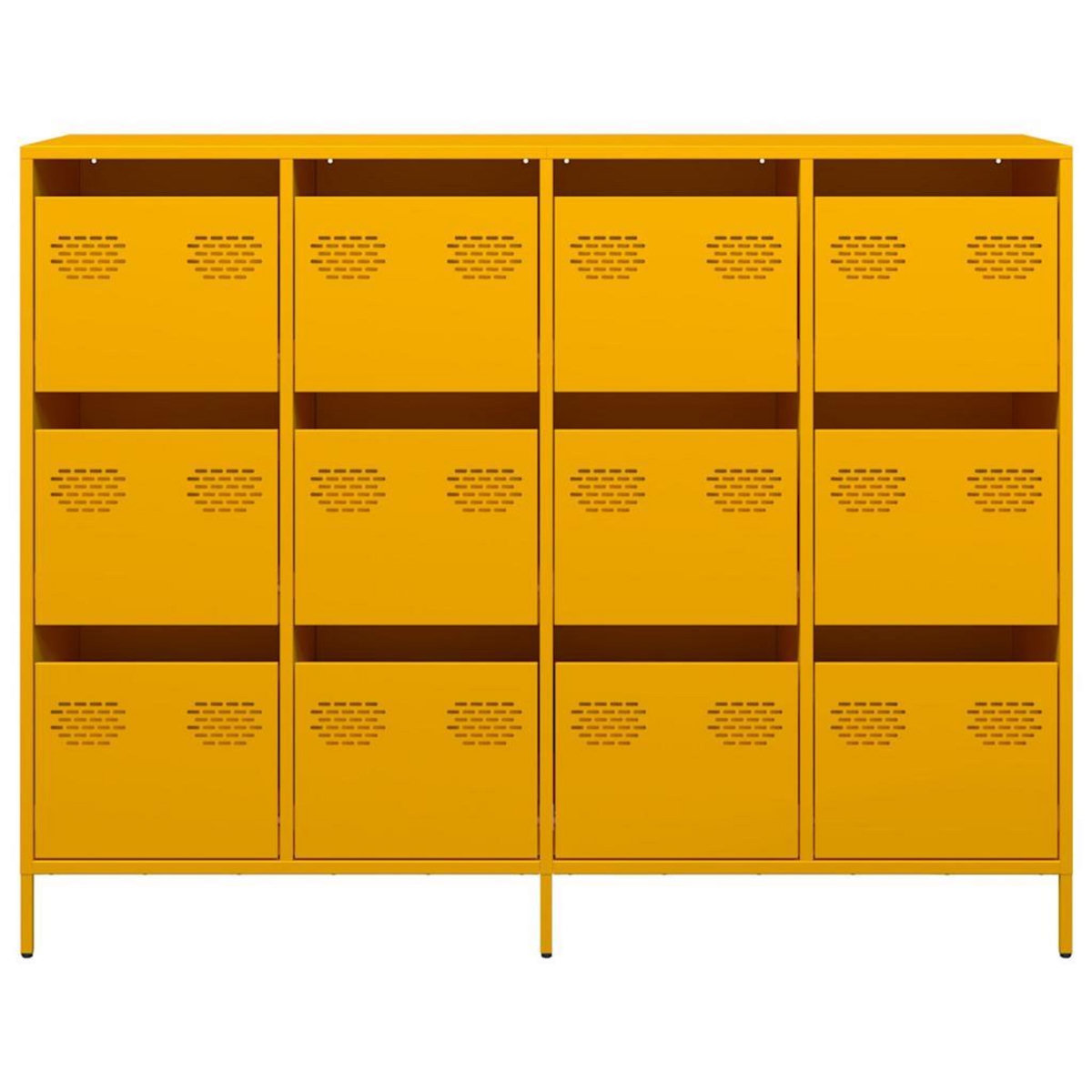 VIDAXL Buffet jaune moutarde 135x39x103,5 cm acier lamine a froid