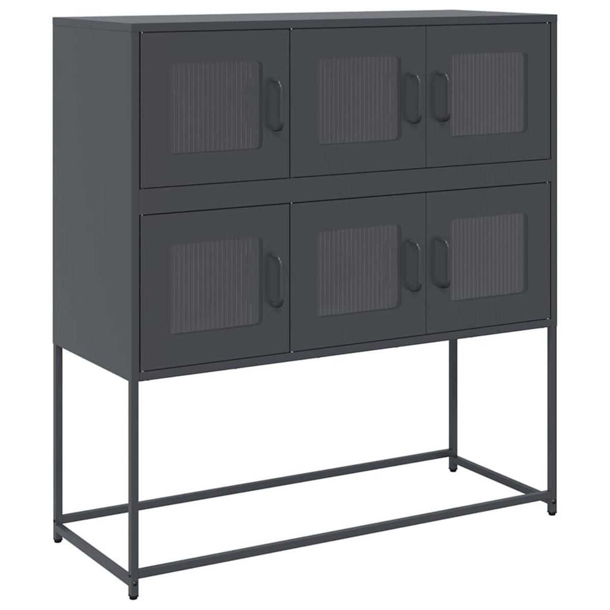 VIDAXL Buffet anthracite 100,5x39x107 cm acier lamine a froid