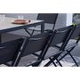 Voir la diapositive 6 : CONCEPT USINE Ensemble table aluminium effet bois et 10 chaises LAGOS