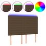 Voir la diapositive 2 : VIDAXL Tete de lit a LED Marron fonce 144x5x118/128 cm Tissu