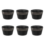 SECRET DE GOURMET Lot de 6 Bols Ronds  Ethnikaa  57cl Noir