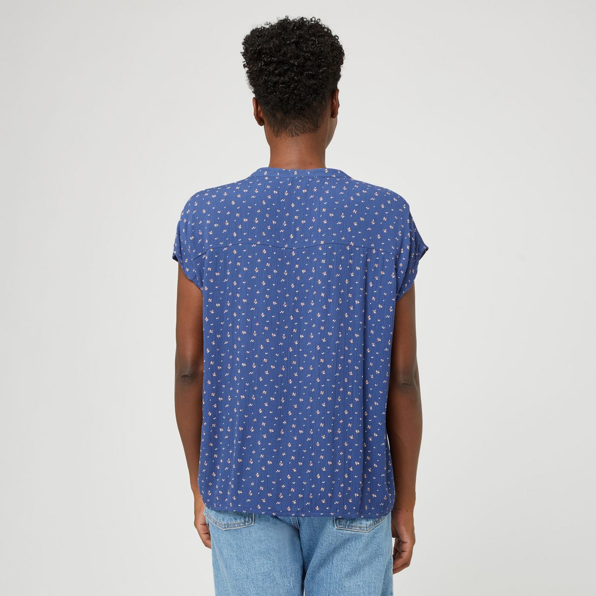 INEXTENSO Chemisier marine fantaisie femme