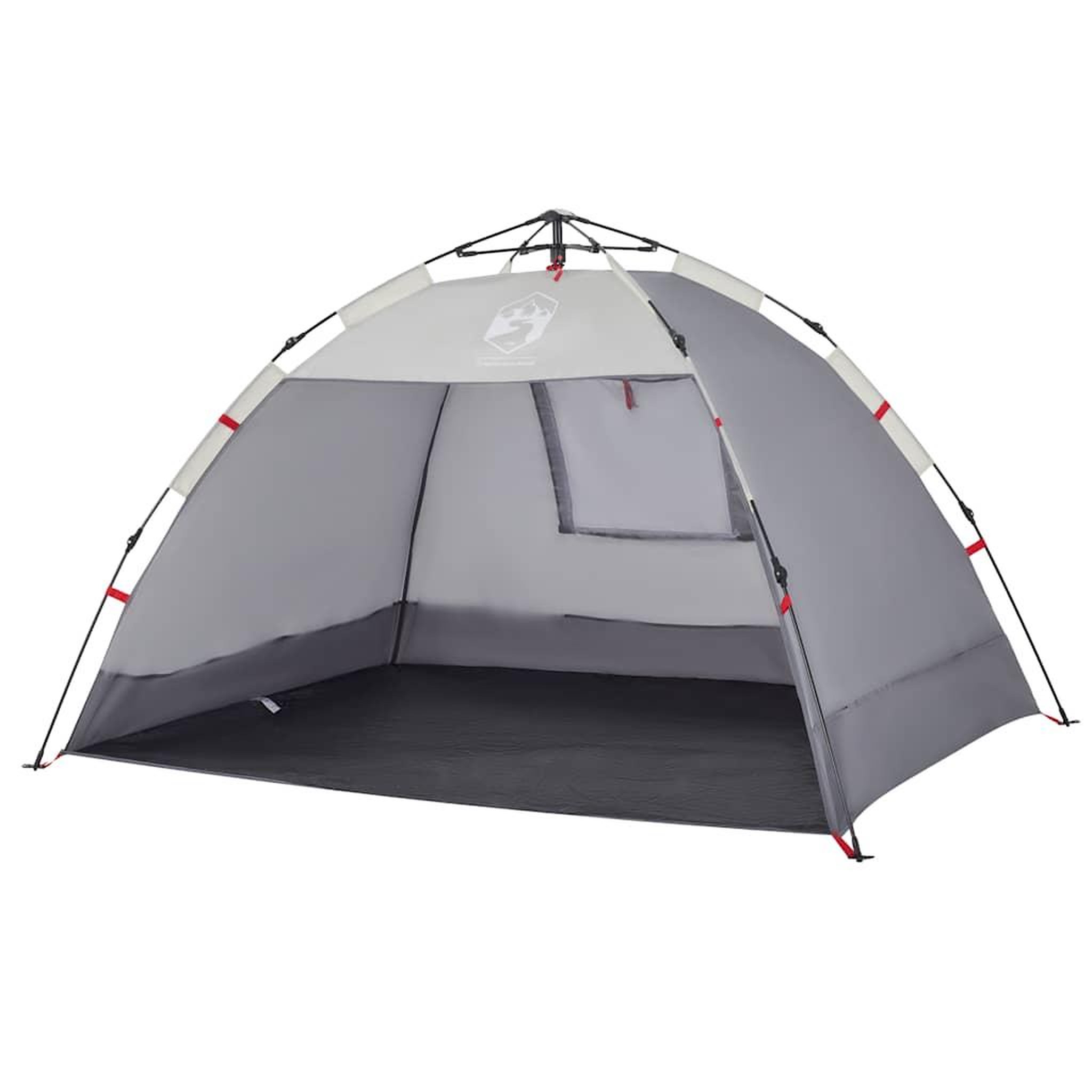 Voir la diapositive 4 : VIDAXL Tente de plage 2 personnes gris liberation rapide impermeable