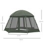 OUTSUNNY Tente de camping familiale 6-8 personnes - tente hexagonale - avec sac de transport et piquets de sol - dim. 493L x 493L x 240H cm fibre verre polyester - vert