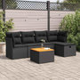 Voir la diapositive 1 : VIDAXL Salon de jardin 6 pcs avec coussins noir resine tressee