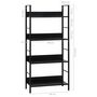 Voir la diapositive 6 : VIDAXL Bibliotheque a 4 niveaux noir 60x27,6x124,5cm bois d'ingenierie