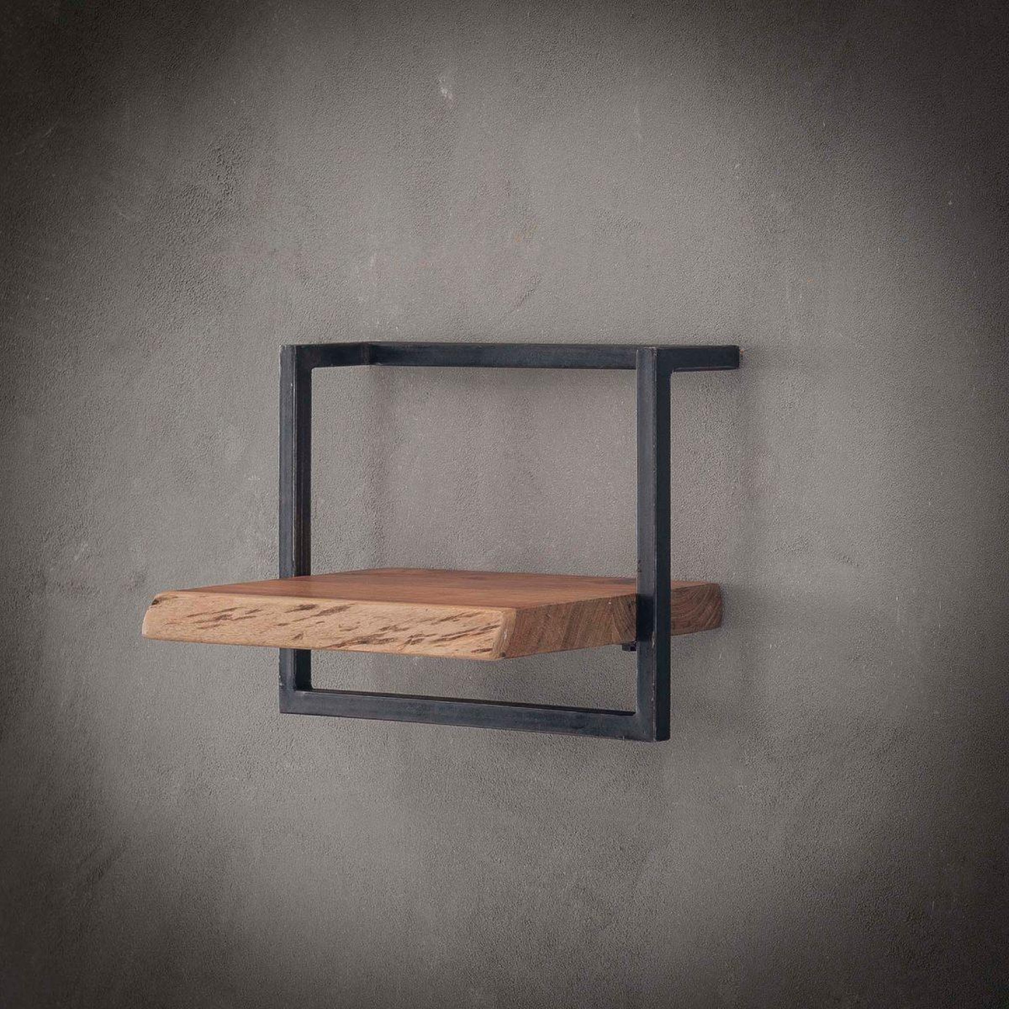 Voir la diapositive 2 : JLC KREATION Étagère murale en bois et métal 40cm ernest