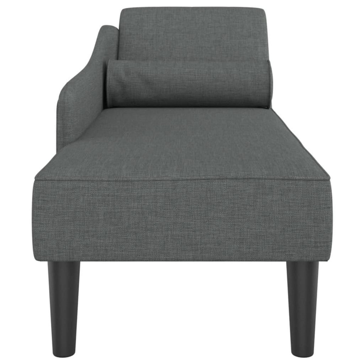 VIDAXL Chaise longue avec coussins gris fonce tissu