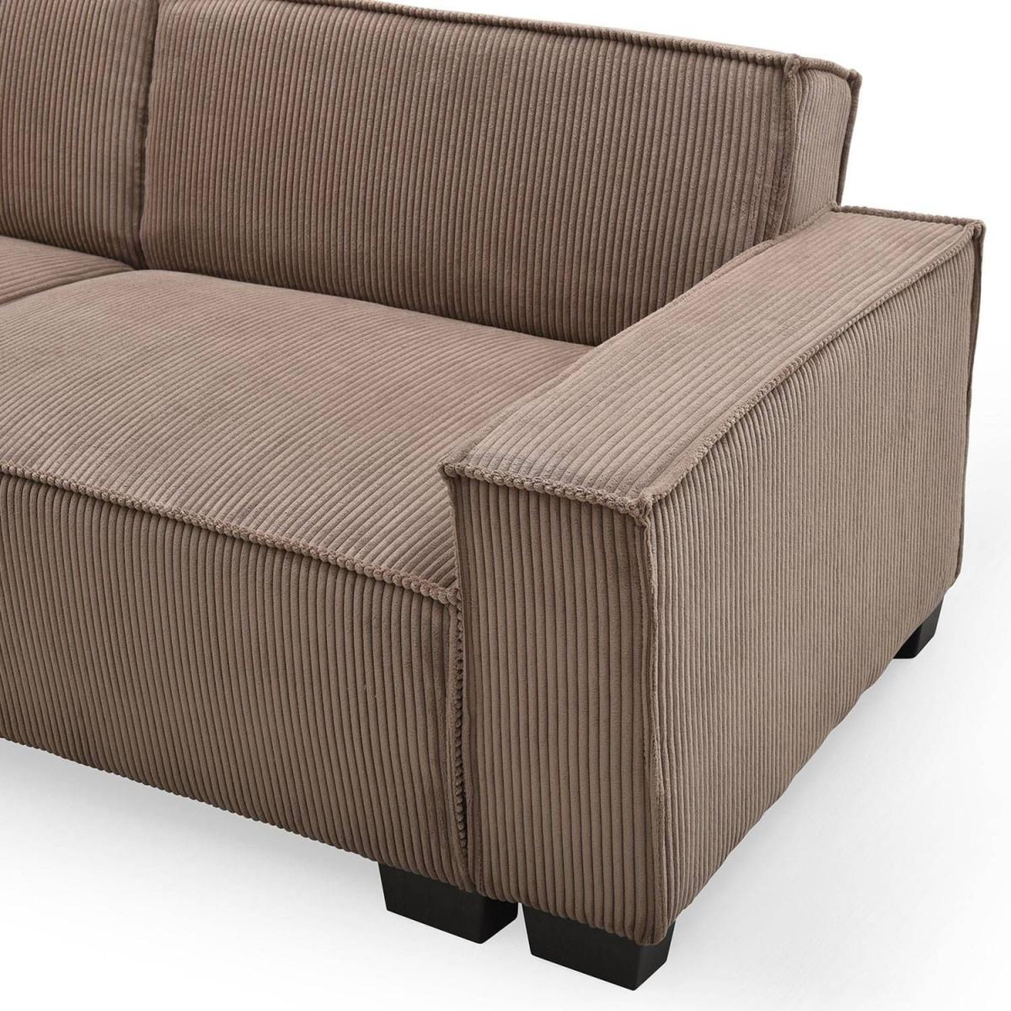 Voir la diapositive 4 : Paris Prix Canapé convertible 3 places velours  dudley  230cm taupe