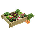 GARDENSTAR Carré Potager avec séparateurs - Bois - 90x90x20cm
