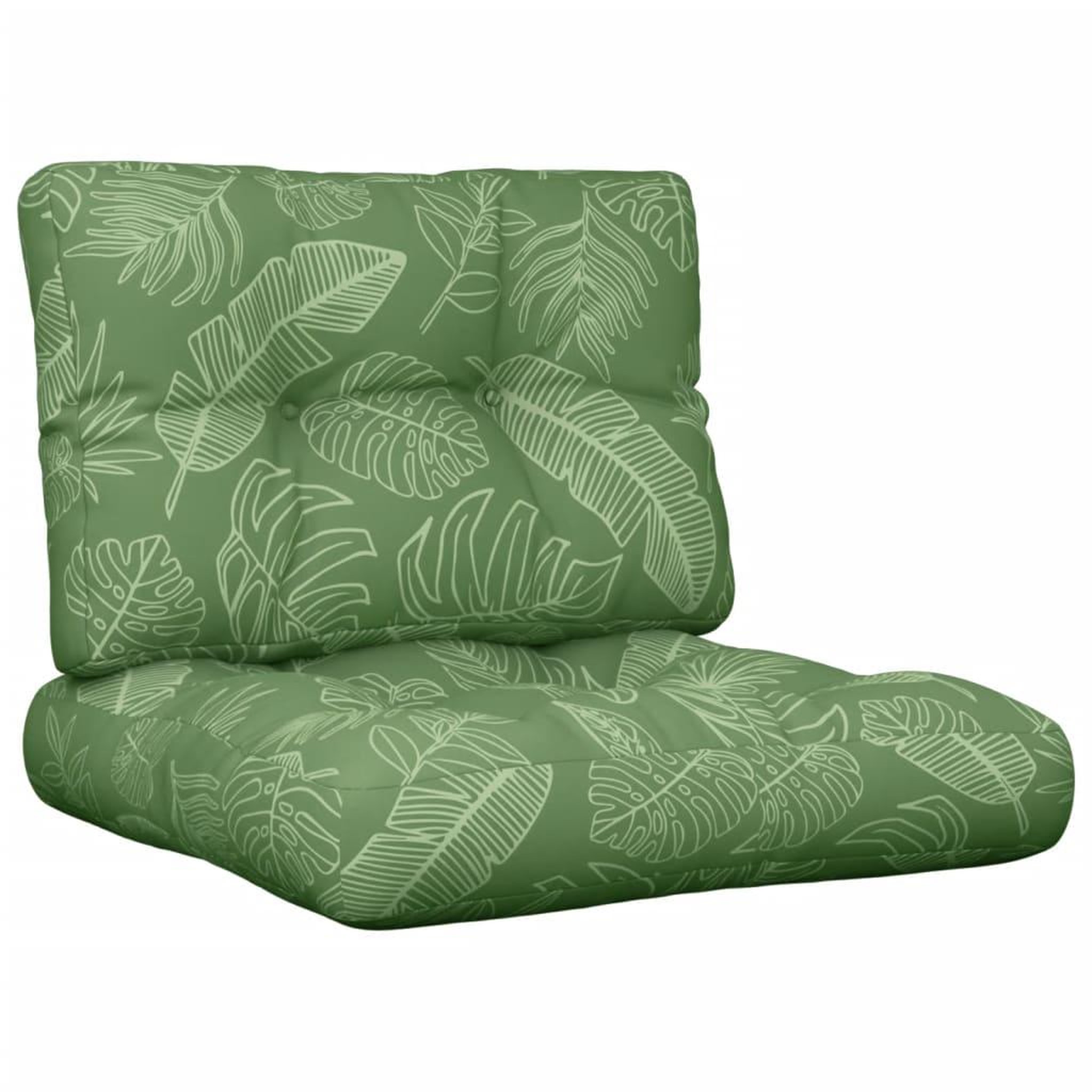 VIDAXL Coussins de palette lot de 2 motif de feuilles tissu