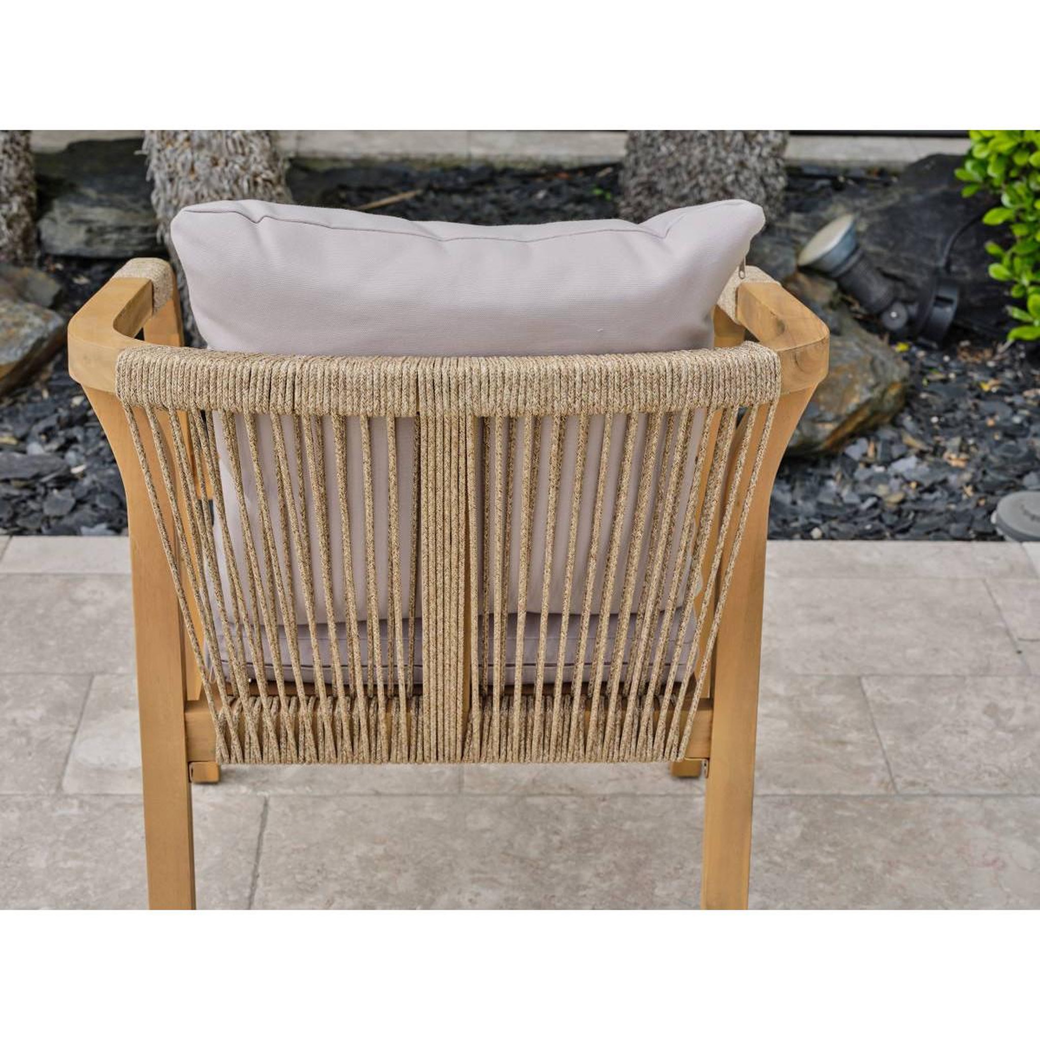 Voir la diapositive 5 : DCB GARDEN Lot de 2 Fauteuils de Jardin  Serena  75cm Naturel