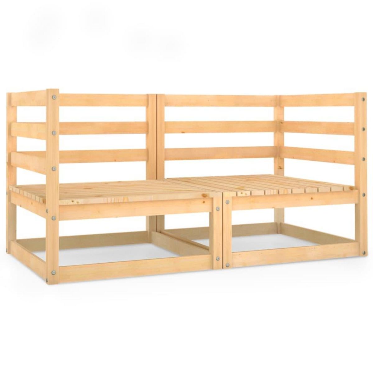 VIDAXL Canape a 2 places de jardin Bois de pin solide