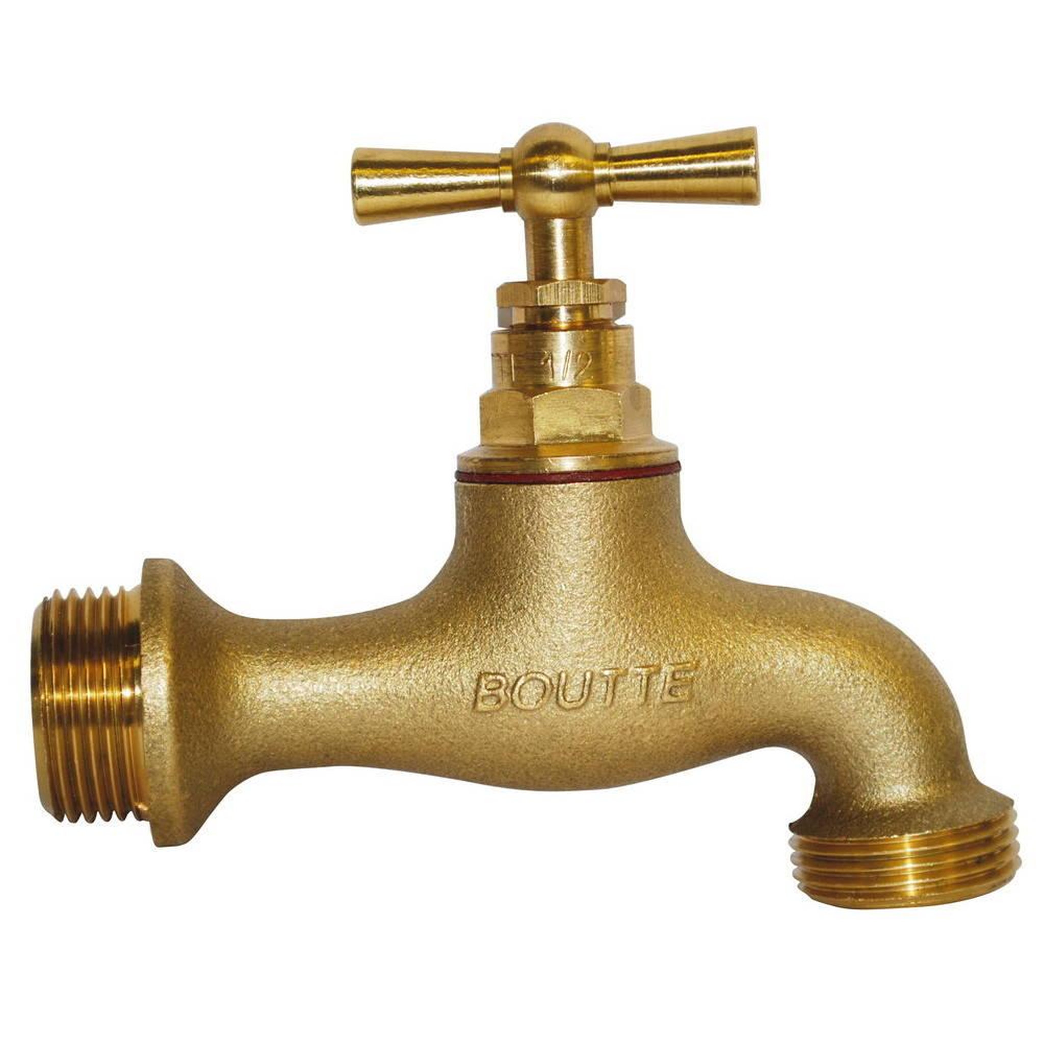 CENTRALE BRICO Robinet de jardin à clapet sans raccord au nez, M26x34, M33x42, tête 26x34