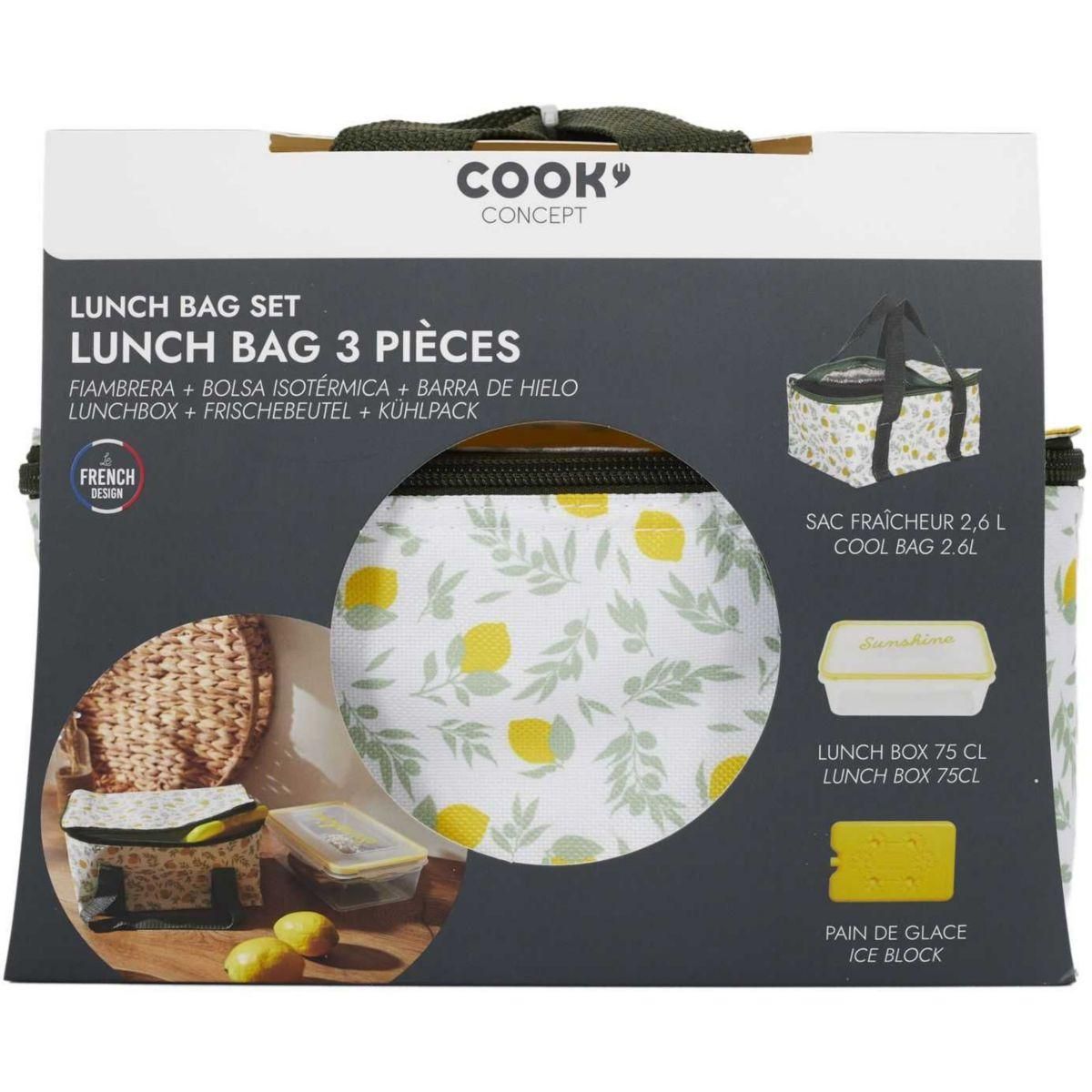 COOK CONCEPT Lunch bag sac fraicheur pain de glace 2.6L