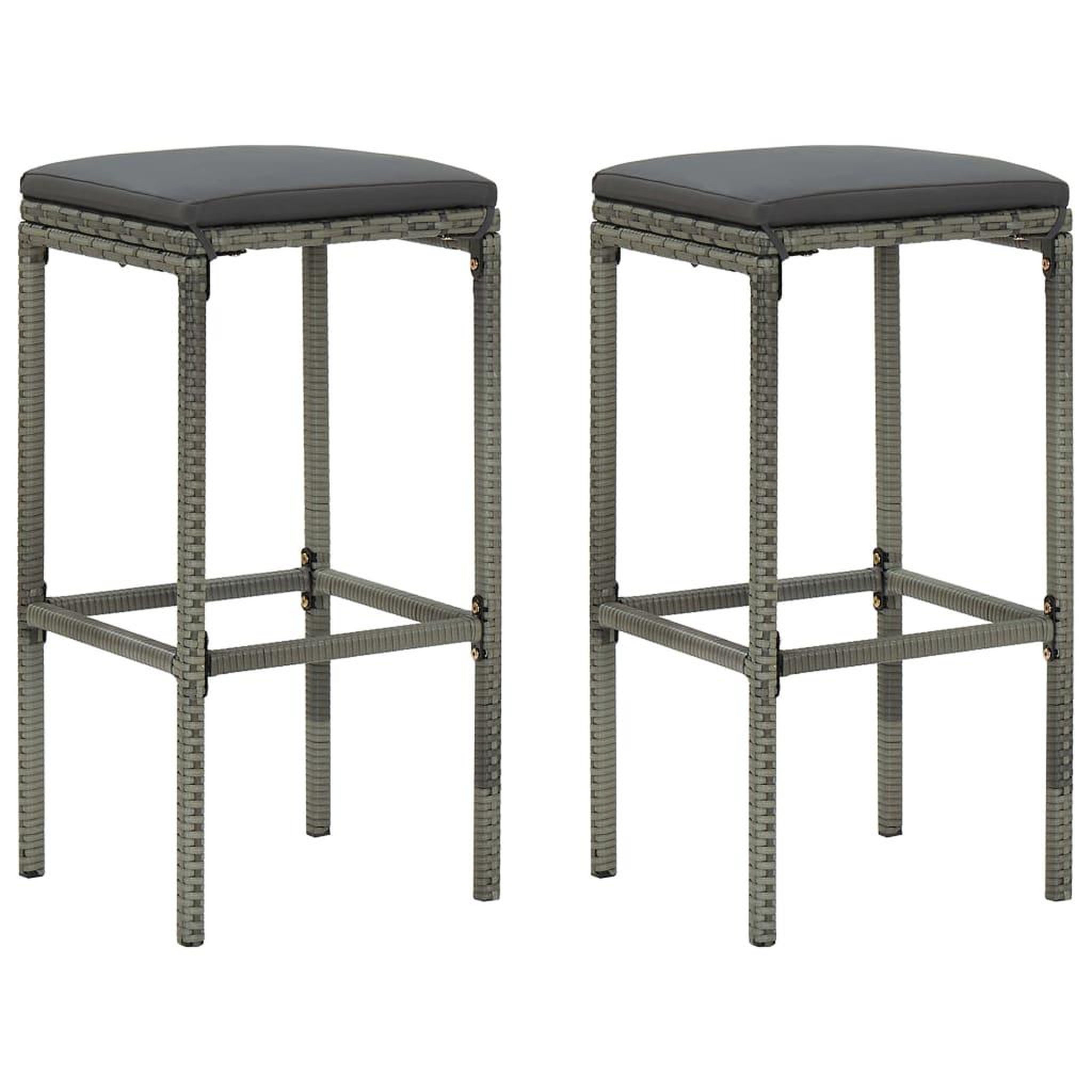Voir la diapositive 3 : VIDAXL Ensemble de bar de jardin avec coussins 3 pcs Gris