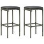 Voir la diapositive 3 : VIDAXL Ensemble de bar de jardin avec coussins 3 pcs Gris