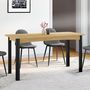 Voir la diapositive 4 : ID MARKET Table à manger extensible rectangle JUNE 6-10 personnes bois et noir 160-200 cm