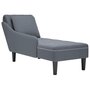 Voir la diapositive 1 : VIDAXL Fauteuil long et coussin et accoudoir droit gris fonce velours