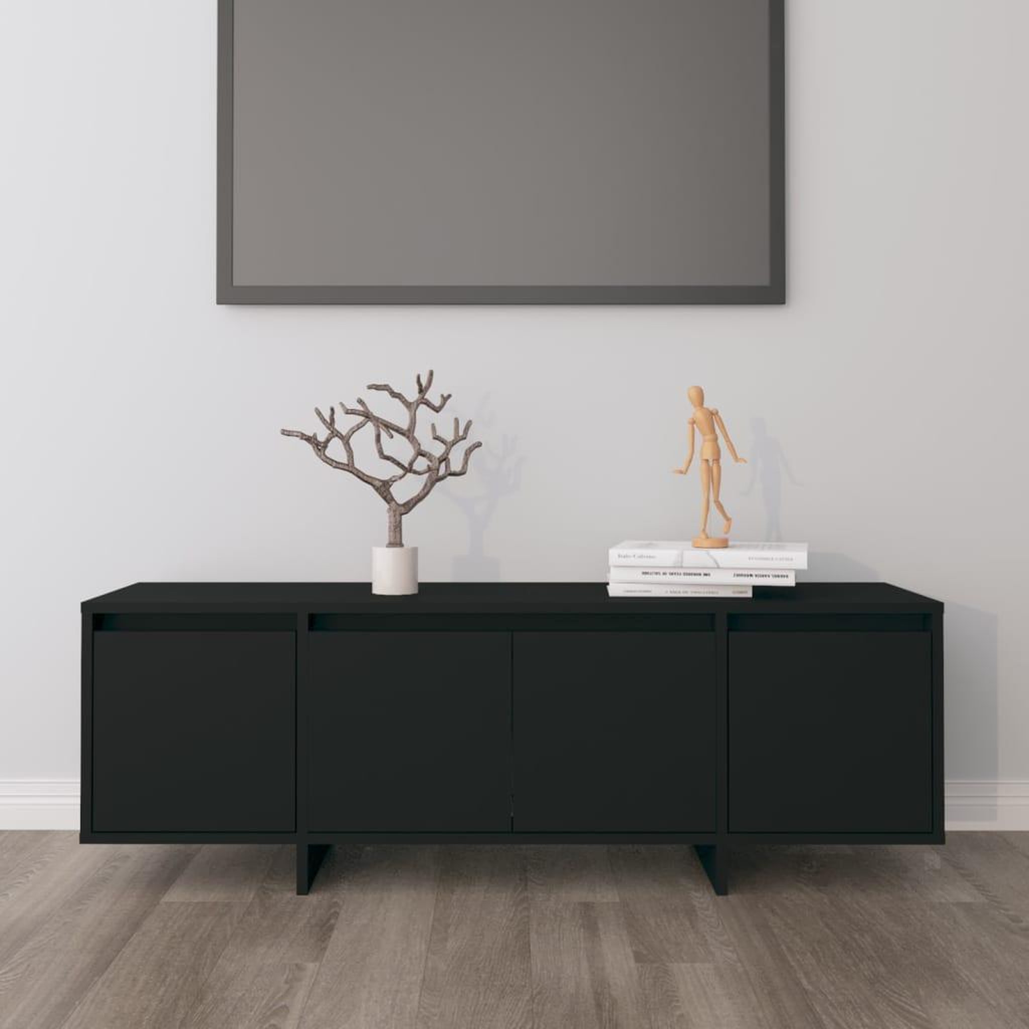 Voir la diapositive 1 : VIDAXL Meuble TV Noir 120x30x40,5 cm Bois d'ingenierie