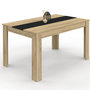 Voir la diapositive 1 : ID MARKET Table à manger rectangle GEORGIA 6 personnes imitation hêtre et noire 140 x 80 cm