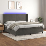VIDAXL Sommier a lattes de lit matelas et LED Gris fonce 200x200 cm