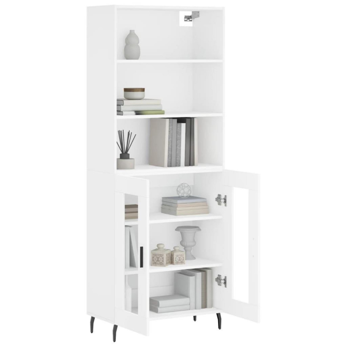 VIDAXL Buffet haut Blanc 69,5x34x180 cm Bois d'ingenierie