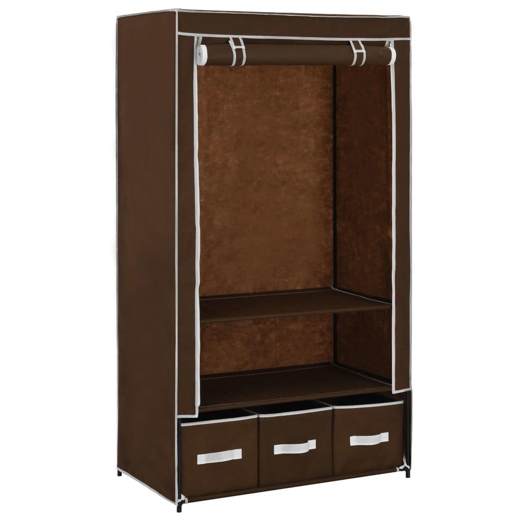 Voir la diapositive 3 : VIDAXL Garde-robe Marron 87x49x159 cm Tissu